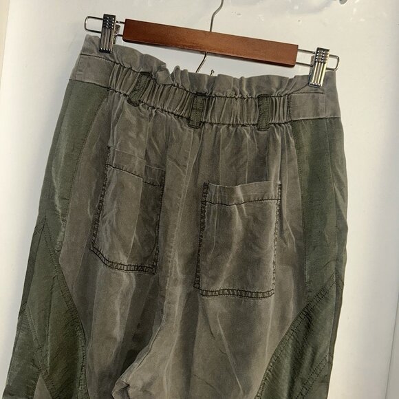 Express High Rise Olive Green Cropped Wide Leg Lyocell Chic Pants Small - Picture 6 of 9